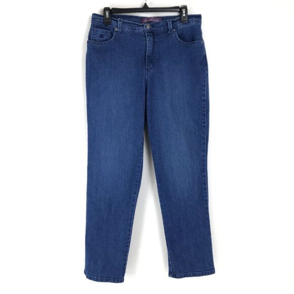 Gloria Vanderbilt Amanda Straight Leg Jeans Women's 10 Mid-Rise Denim Pockets - Picture 1 of 9